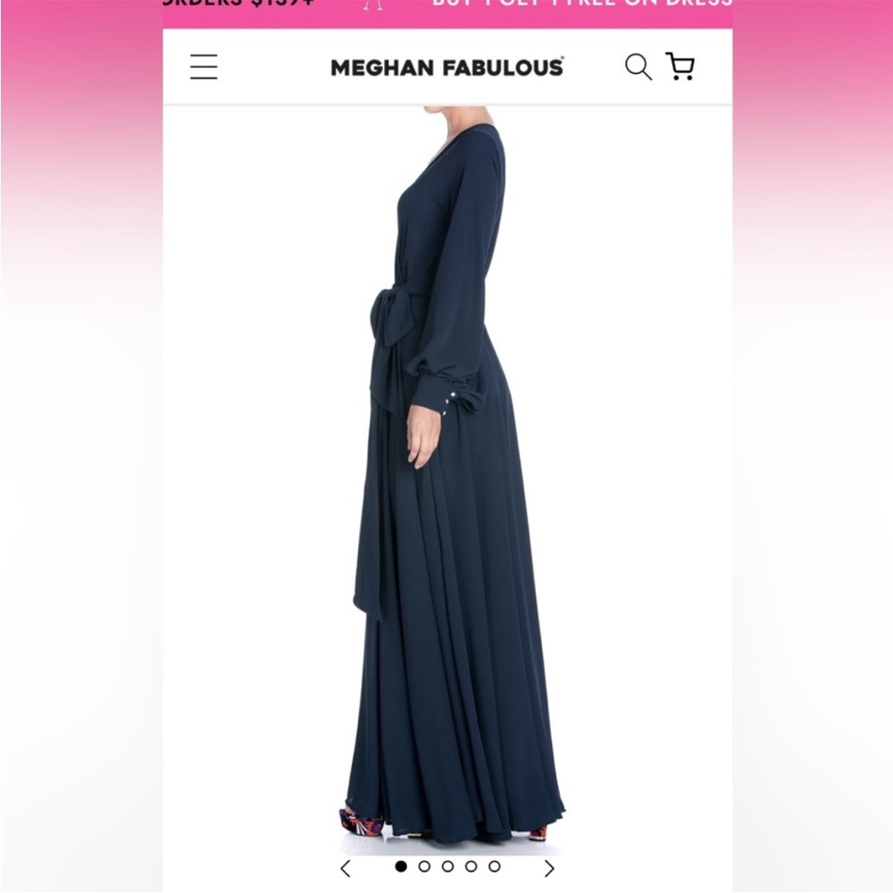 Meghan Fabulous Lilypad Maxi Navy Dress - Picture 4 of 12
